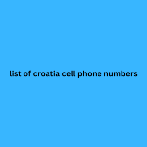 list of croatia cell phone numbers